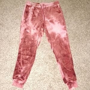 Bebe velvet tie dye sweatpants